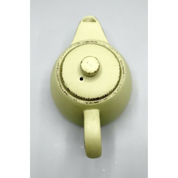 DesignPac Inc Green Stoneware Teapot Matte Finish Ceramic 4.5” Spring Decor - Picture 6 of 8